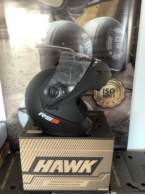 Casco Hawk RS5 FLIP UP REBATIBLE NEGRO MATE