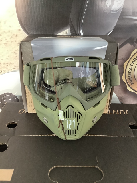 MÁSCARA HAWK VERDE CON VISOR TRANSPARENTE