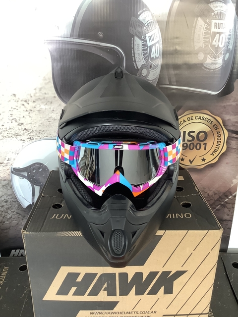 ANTIPARRAS CROSS HAWK NARANJA CON VISOR CROMADO