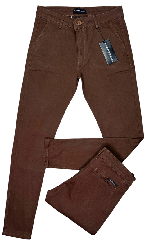 Calça sarja acetinada primeira linha premium Masculina CKJ 98% algodão 2%elastano modelo slim fit. - comprar online