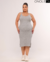 VESTIDO MIDI ALCINHA PLUS - CINZA - ONOLETA | ATACADO DE CANELADO