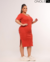 VESTIDO MIDI MANGA PLUS - TERRACOTO - comprar online