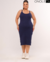 VESTIDO MIDI ALCINHA PLUS - AZUL MARINHO - ONOLETA | ATACADO DE CANELADO