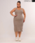VESTIDO MIDI ALCINHA PLUS - CANELA MESCLA - ONOLETA | ATACADO DE CANELADO