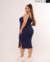 VESTIDO MIDI ALCINHA PLUS - AZUL MARINHO - comprar online