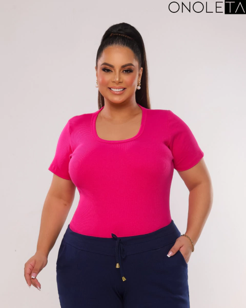 BLUSA MANGA PLUS SIZE - PINK
