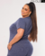 BLUSA MANGA PLUS SIZE - AZUL JEANS - comprar online