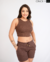 CROPPED BÁSICO - MARROM - comprar online