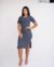 VESTIDO MIDI MANGA E FENDA LATERAL - AZUL JEANS - ONOLETA | ATACADO DE CANELADO