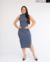 VESTIDO MIDI GOLA ALTA - AZUL JEANS na internet