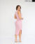VESTIDO MIDI GOLA ALTA - ROSA MESCLA na internet