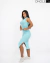 VESTIDO MIDI GOLA ALTA - AZUL SERENITY na internet