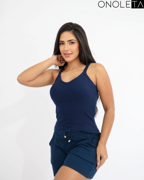 REGATA COM BOJO - AZUL MARINHO