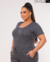 BLUSA MANGA PLUS SIZE - GRAFITE na internet