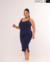 VESTIDO MIDI ALCINHA PLUS - AZUL MARINHO na internet