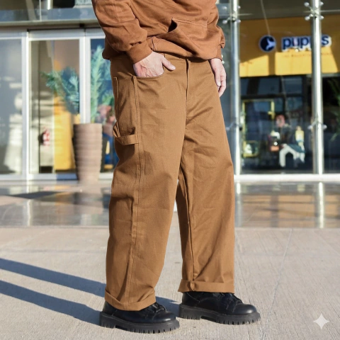 PANTALON BAGGY - camel - comprar online