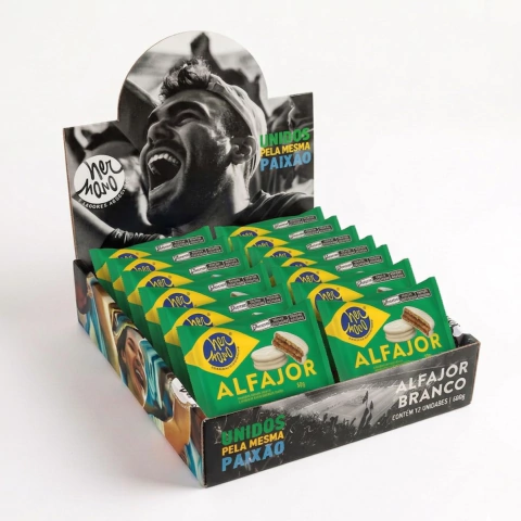 Alfajor Hermano Branco Brasil · caixa 12un