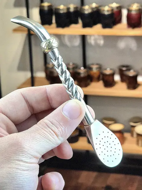 BOMBILLON DE ALPACA Y BRONCE PICO CURVO ECO MINI
