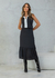 Vestido crepe contraste preto e branco - 20463 - She Brand