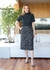 Saia midi tweed cinto forrado - 60109