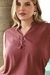 Regata jacquard botões vinho - 30808 - She Brand