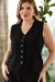 Colete alfaiataria regulagem preto - 50029 - She Brand