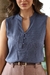 Regata jacquard botões azul - 30808 - loja online