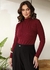 Blusa malha canelada gola alta manga longa - 30844 - comprar online