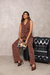 Calça Alfaiataria Risca de Giz Marron 11242 - comprar online