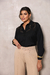 Camisa viscolinho decote bordado preta - 40065 - She Brand