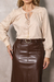 Saia de Couro PU 60123- Marrom - loja online