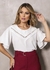 Blusa crepe decote renda off white - 30835 - comprar online
