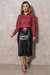 Camisa viscolinho decote bordado goiaba - 40065 - loja online