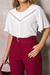 Blusa crepe decote renda off white - 30835 na internet