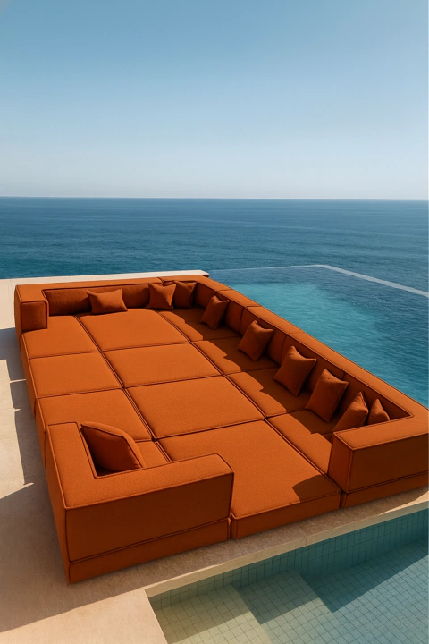 Kit | Puffs e futons - 12 peças - impermeável área externa - comprar online