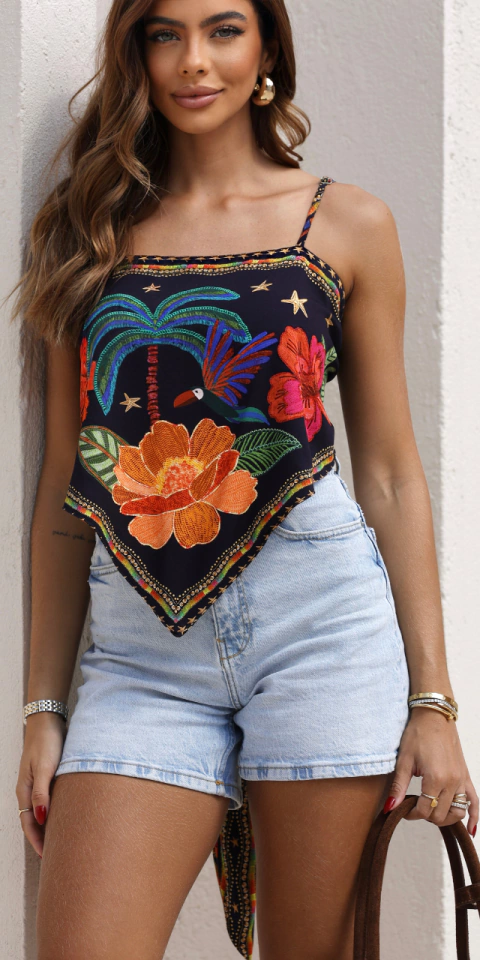 Cropped Lenço - Borogodó - 586 - comprar online
