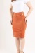 Saia Brim Secretária Telha Terracota com Lycra - Ref. 1227 - loja online