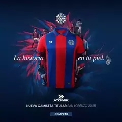 NUEVA CAMISETA TITULAR ATOMIK SAN LORENZO 2025 + CAMISETA SUPLENTE ATOMIK 2025 ¡OFERTA 2X1!
