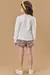 CONJUNTO KUKIE DE BLUSA E SHORTS EM MALHA TWEED 81385 - comprar online