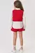 TRIO KUKIE DE CAMISA EM TRICOLINE, COLETE E SHORT SAIA EM TRICOT 81920 - comprar online