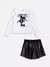 CONJUNTO MOMI MANGA LONGA E SHORT DE COURO H6129 - Tutti Frutti | Moda Infantil 