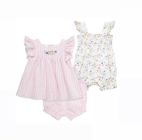 Trio floral rosa Little Me - comprar online