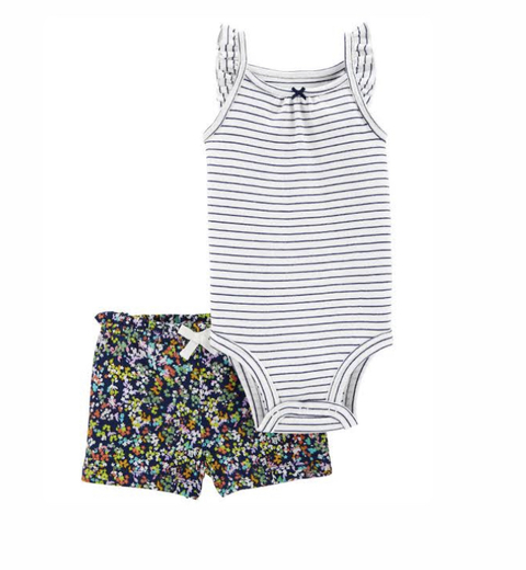 Conjunto floral azul Carter’s - comprar online