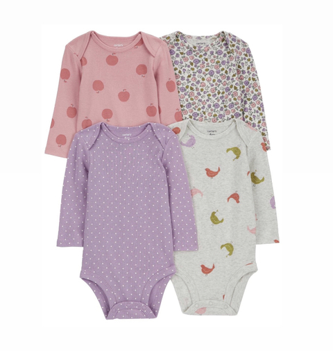 Kit 4 body floral lilás Carter’s - comprar online
