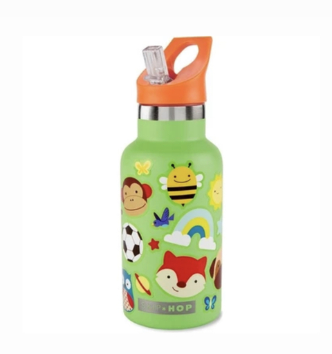 Garrafa inox verde adesivo Skip Hop