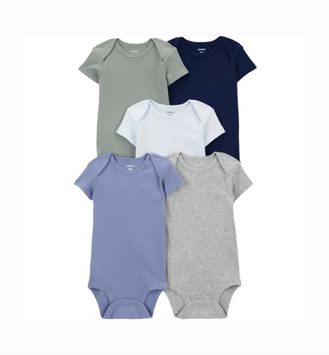Kit 5 body liso azul Carter’s - comprar online