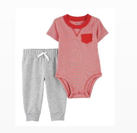 Conjunto listrado vermelho Carter’s - comprar online