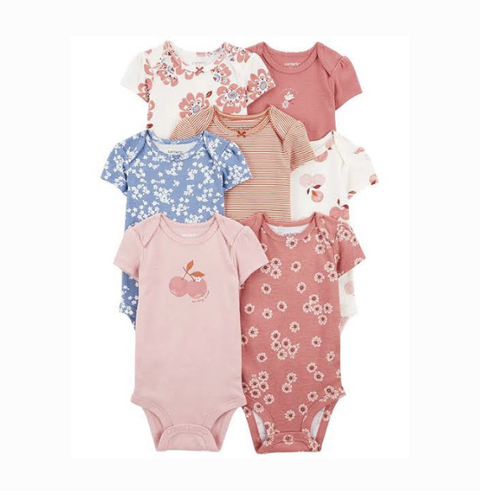 Kit 7 body flores rosa Carter’s - comprar online