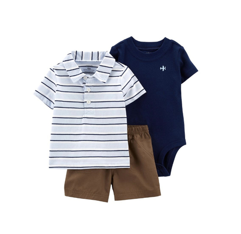 Trio verão polo listrada Carter’s - comprar online
