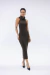 Vestido Frente Única de Tricô Marrom - loja online